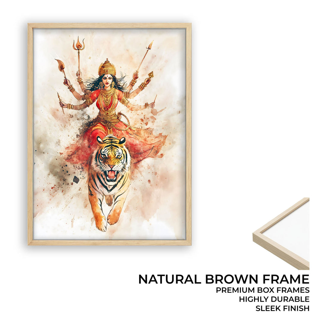 Goddess Durga on Tiger - Vastu Painting