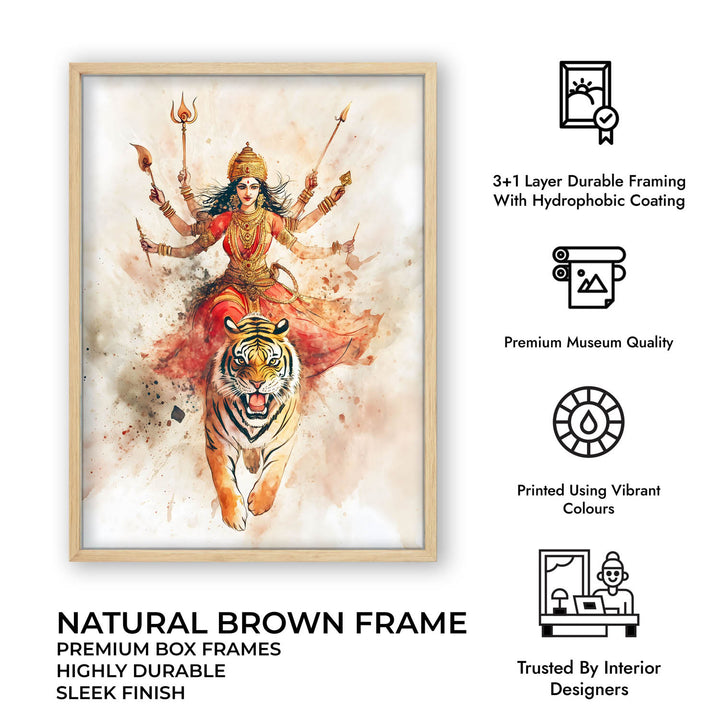 Goddess Durga on Tiger - Vastu Painting
