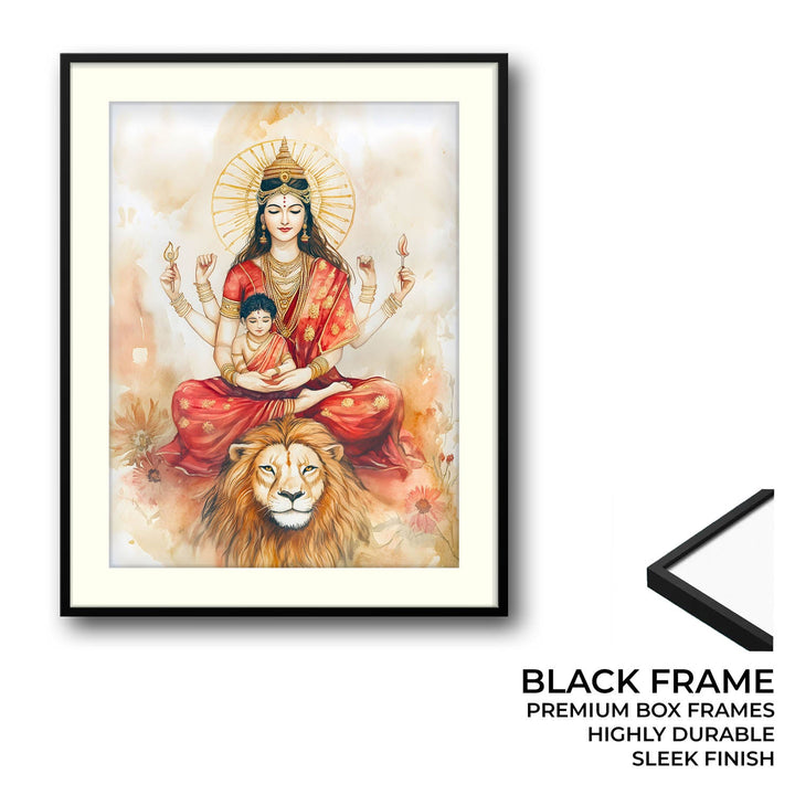 Goddess Durga sitting on Lion - Vastu Painting
