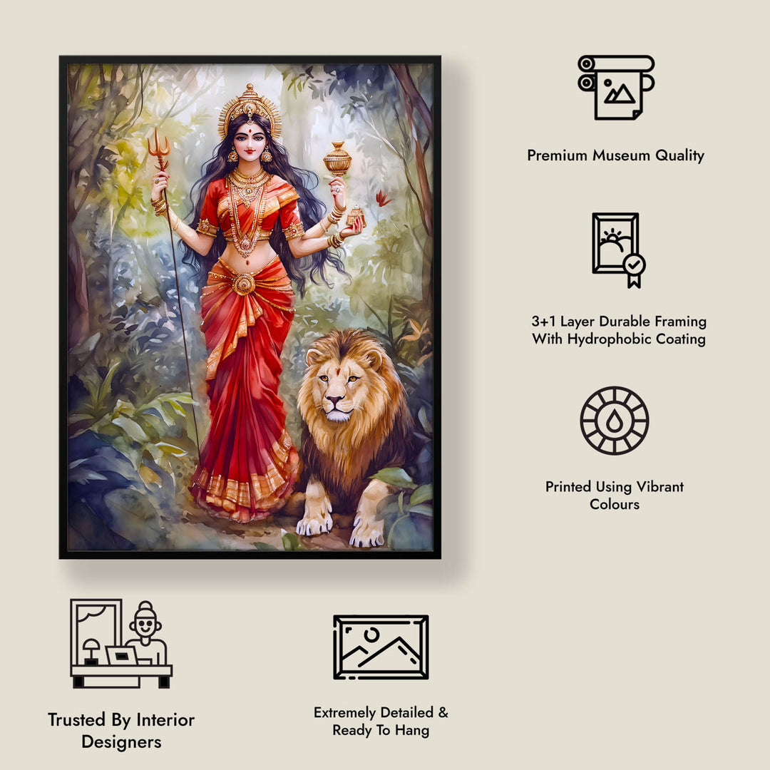 goddess-durga-with-lion-vastu-painting