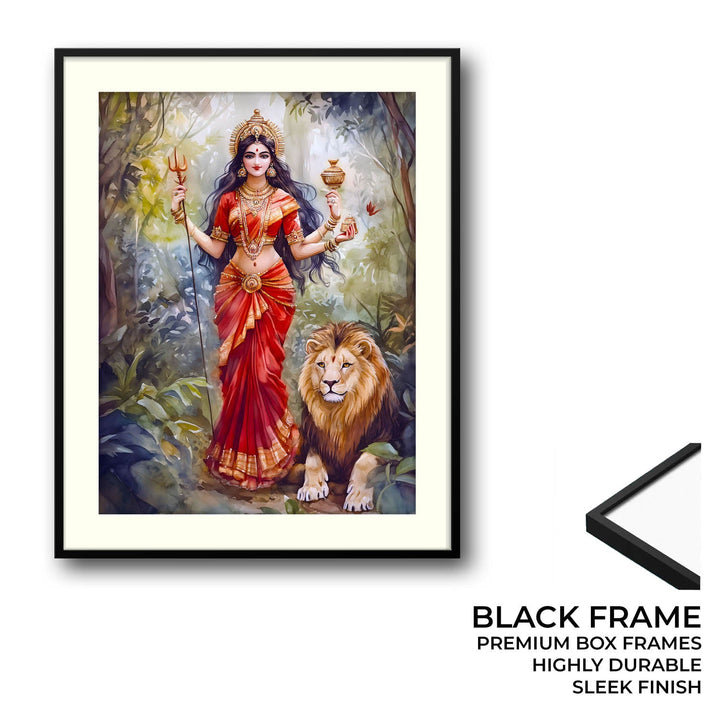 Goddess Durga with Lion - Vastu Painting
