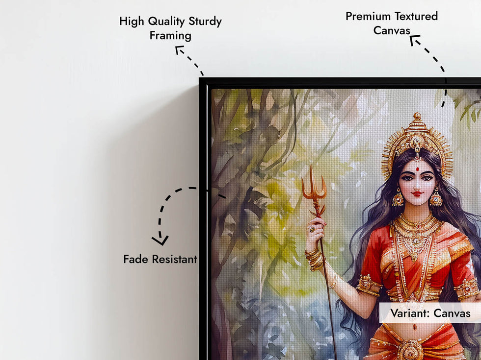 Goddess Durga with Lion - Vastu Painting