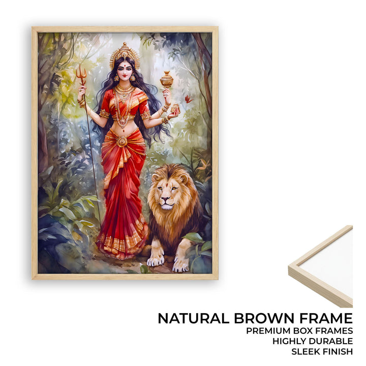 Goddess Durga with Lion - Vastu Painting