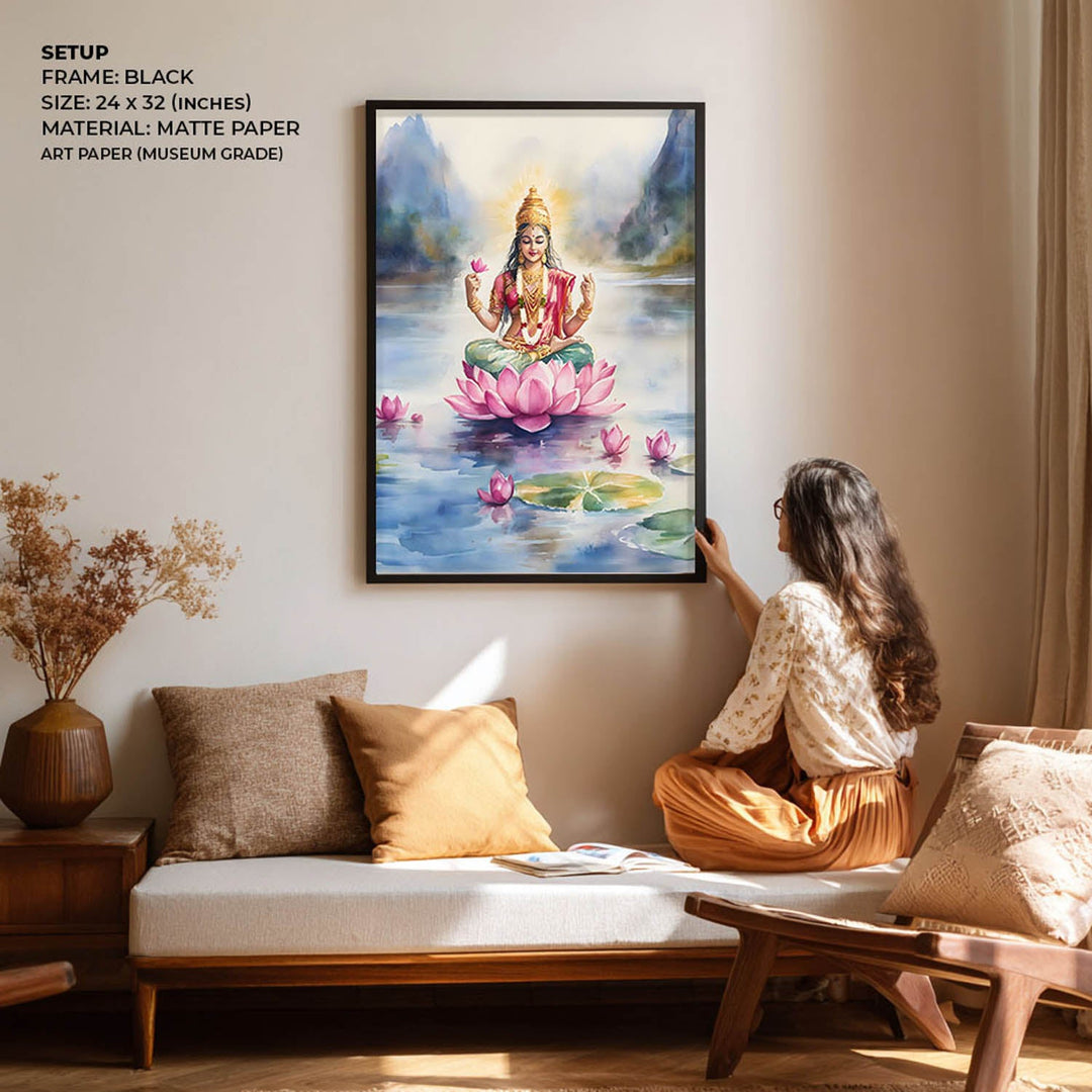 Goddess Lakshmi in Lake - Vastu Painting