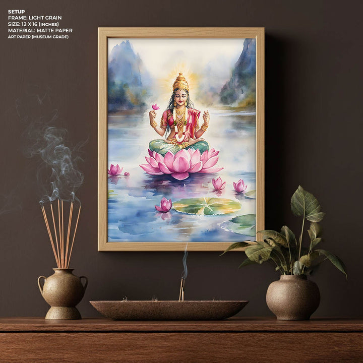 Goddess Lakshmi in Lake - Vastu Painting