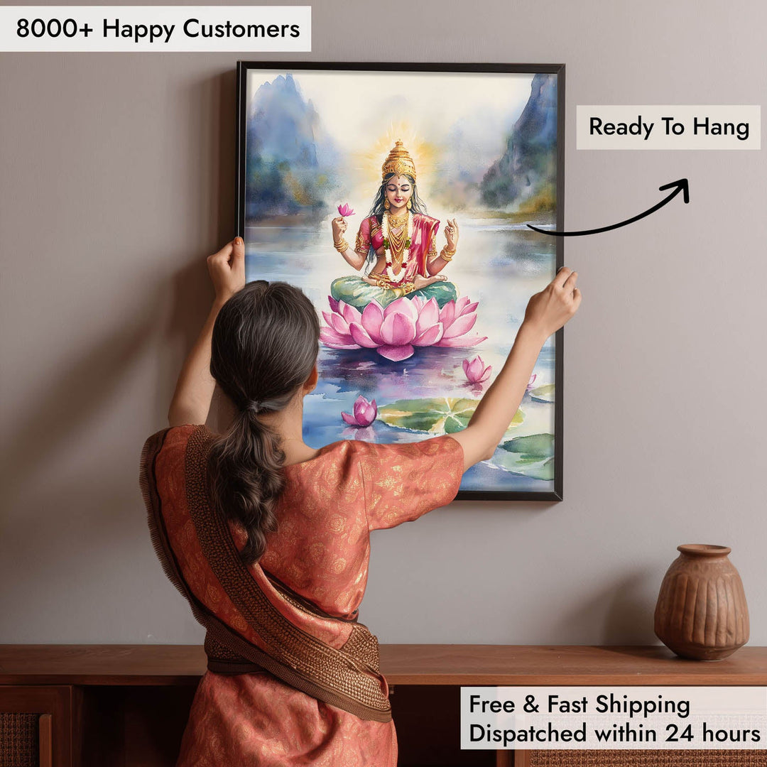 Goddess Lakshmi in Lake - Vastu Painting