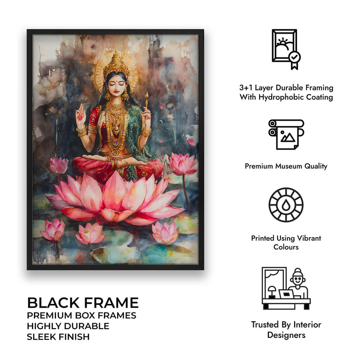 Goddess Laxmi amongst Lotuses - Vastu Painting