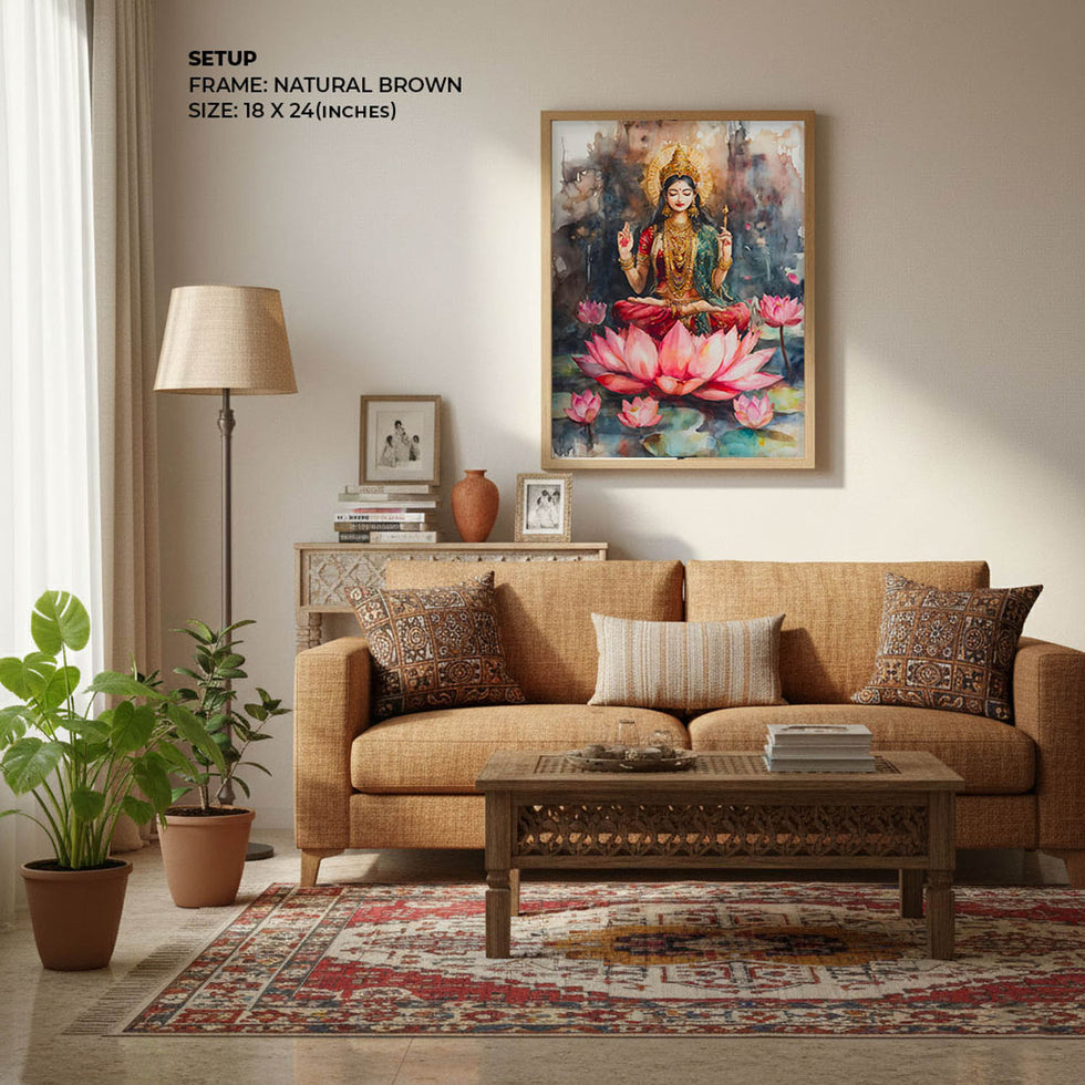 Goddess Laxmi amongst Lotuses - Vastu Painting