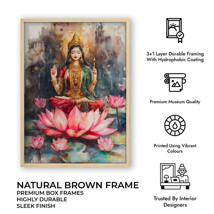 Goddess Laxmi amongst Lotuses - Vastu Painting