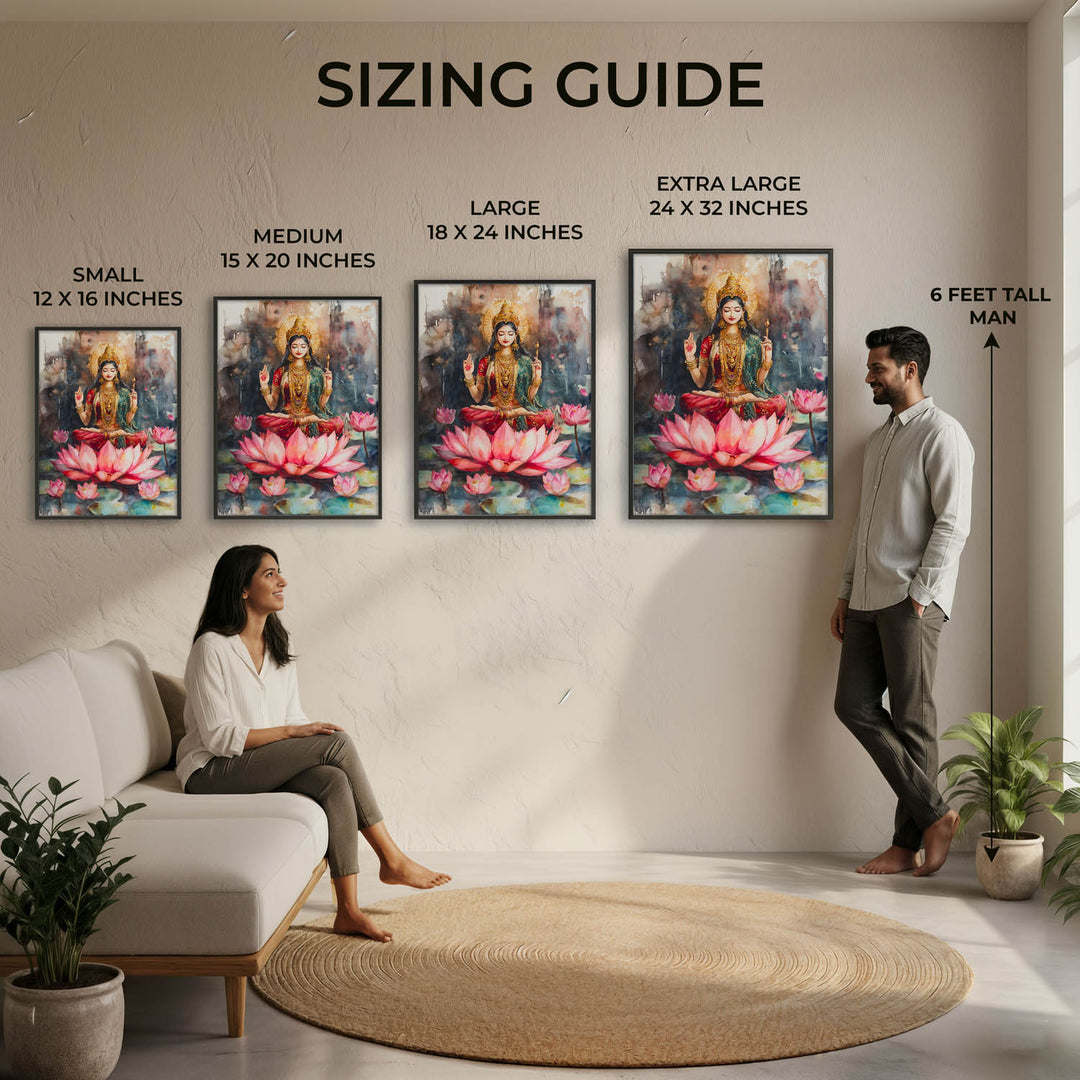 Goddess Laxmi amongst Lotuses - Vastu Painting