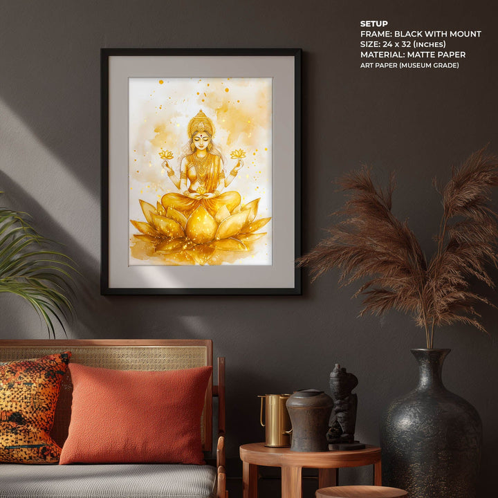 Goddess Laxmi on Lotus - Vastu Painting