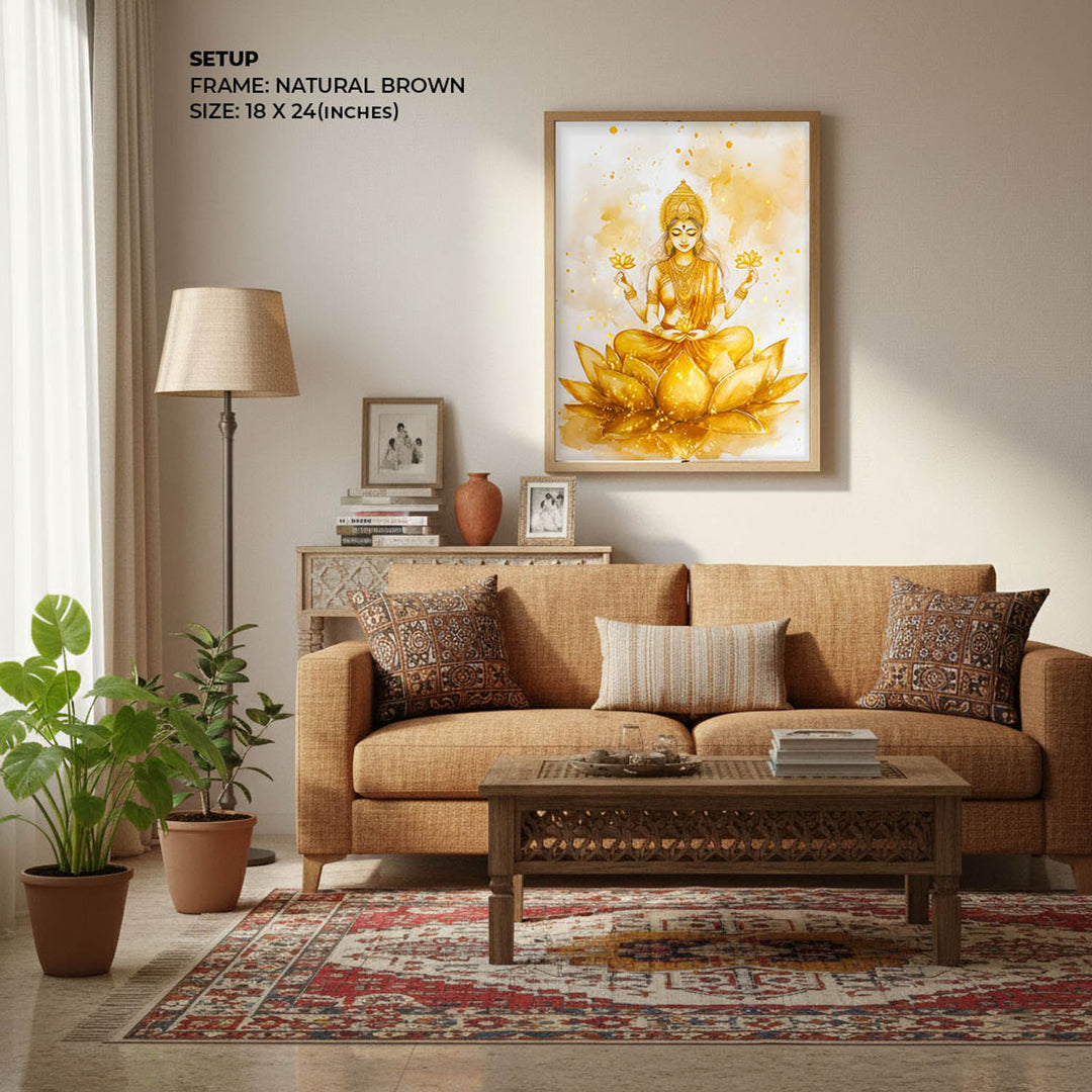 Goddess Laxmi on Lotus - Vastu Painting