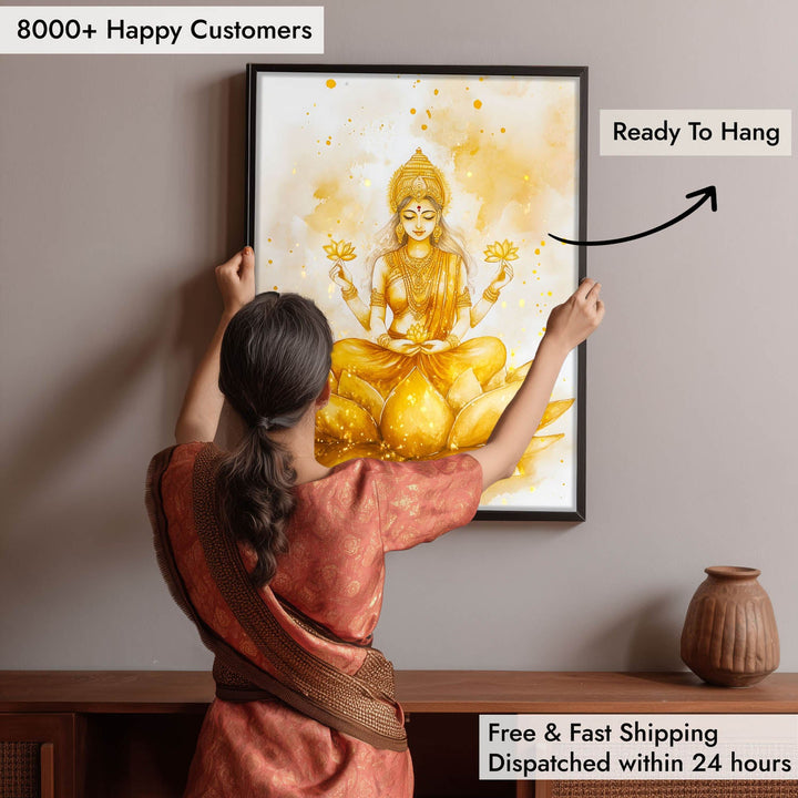 Goddess Laxmi on Lotus - Vastu Painting