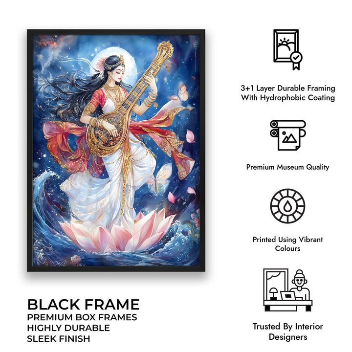 Goddess Saraswati Dancing - Vastu Painting