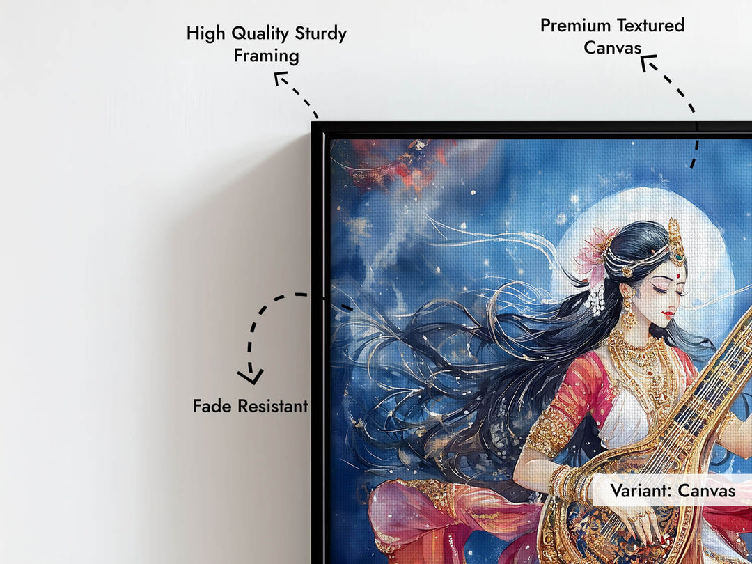 Goddess Saraswati Dancing - Vastu Painting