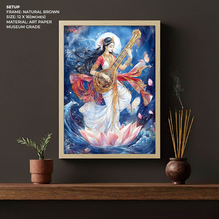 Goddess Saraswati Dancing - Vastu Painting