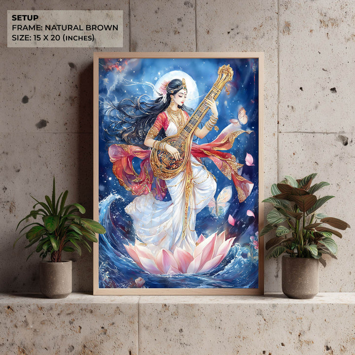 Goddess Saraswati Dancing - Vastu Painting