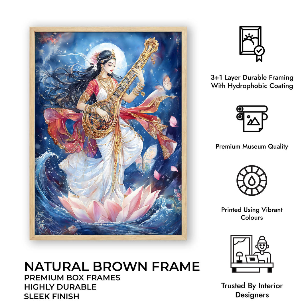 Goddess Saraswati Dancing - Vastu Painting