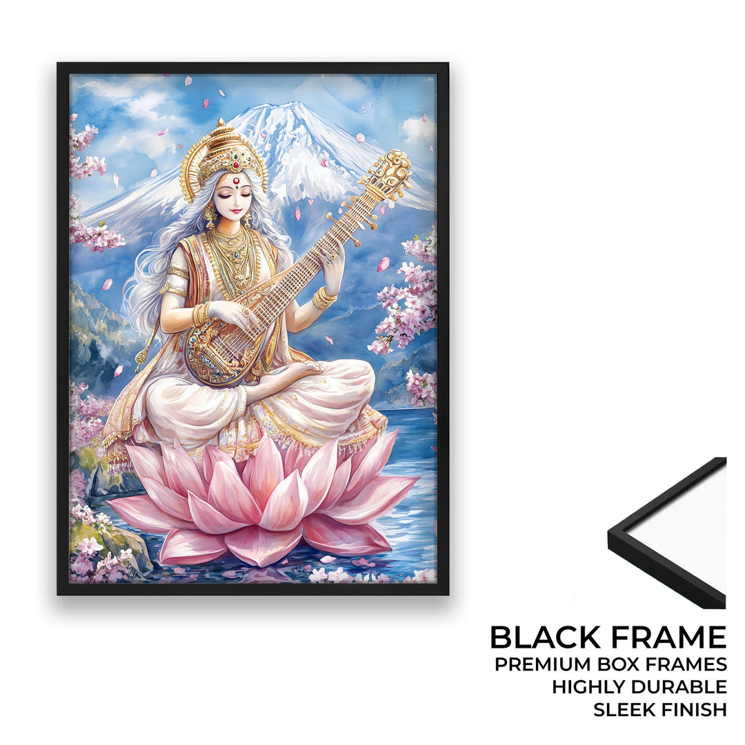 Goddess Saraswati in Himalaya  - Vastu Painting