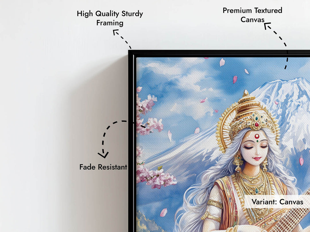 Goddess Saraswati in Himalaya  - Vastu Painting