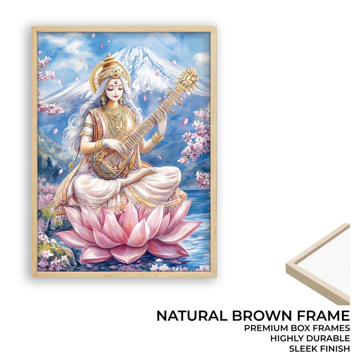 Goddess Saraswati in Himalaya  - Vastu Painting