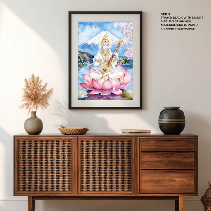 Goddess Saraswati on Lotus - Vastu Painting