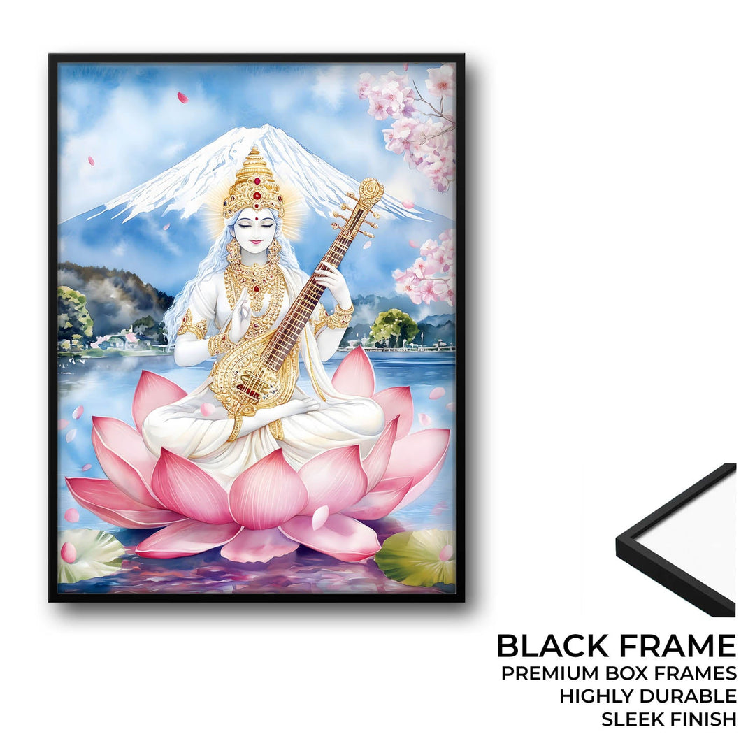Goddess Saraswati on Lotus - Vastu Painting