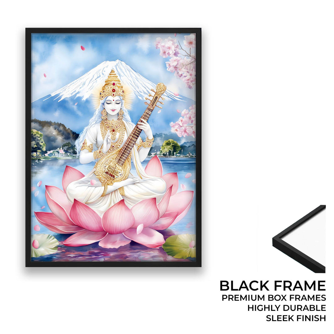 Goddess Saraswati on Lotus - Vastu Painting