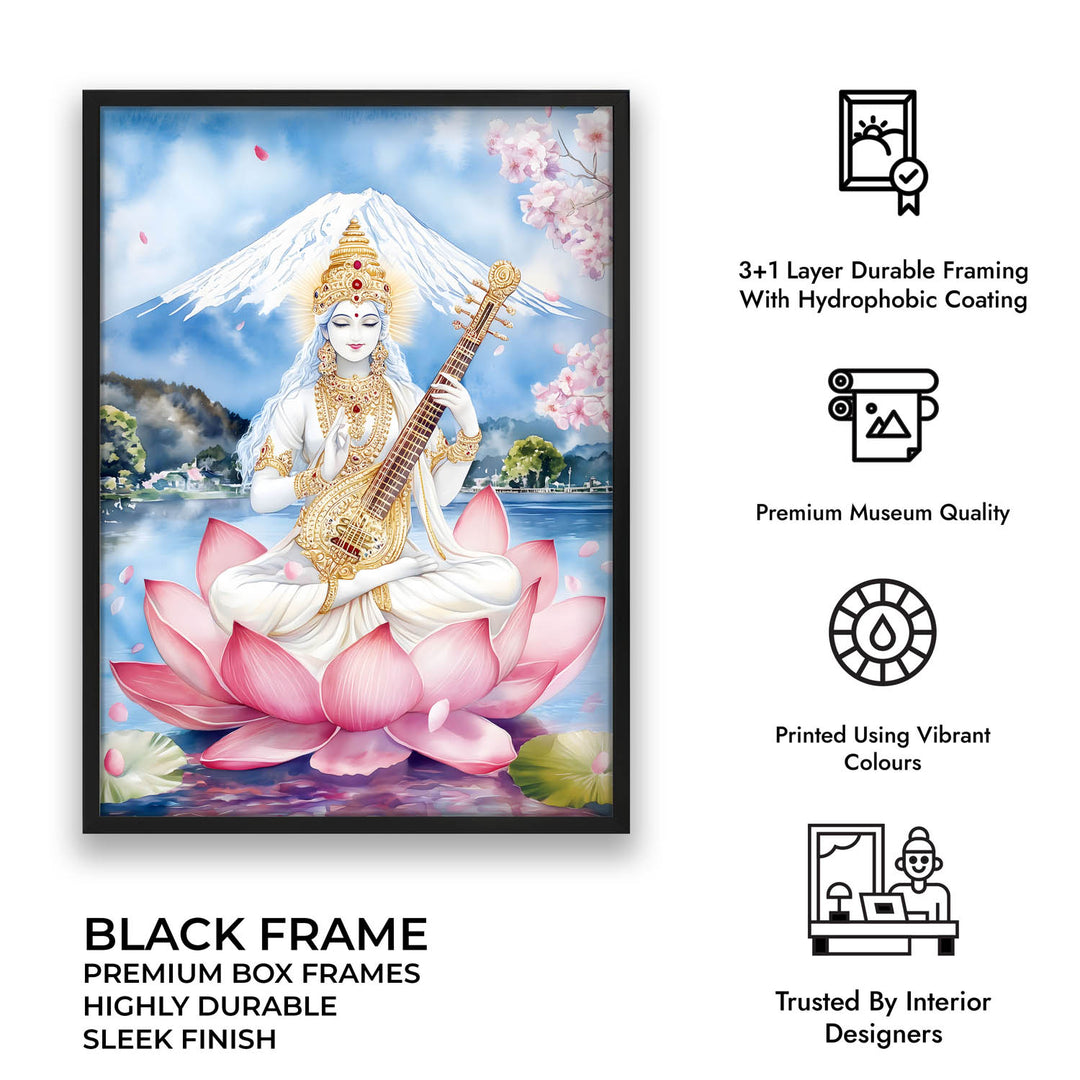 Goddess Saraswati on Lotus - Vastu Painting