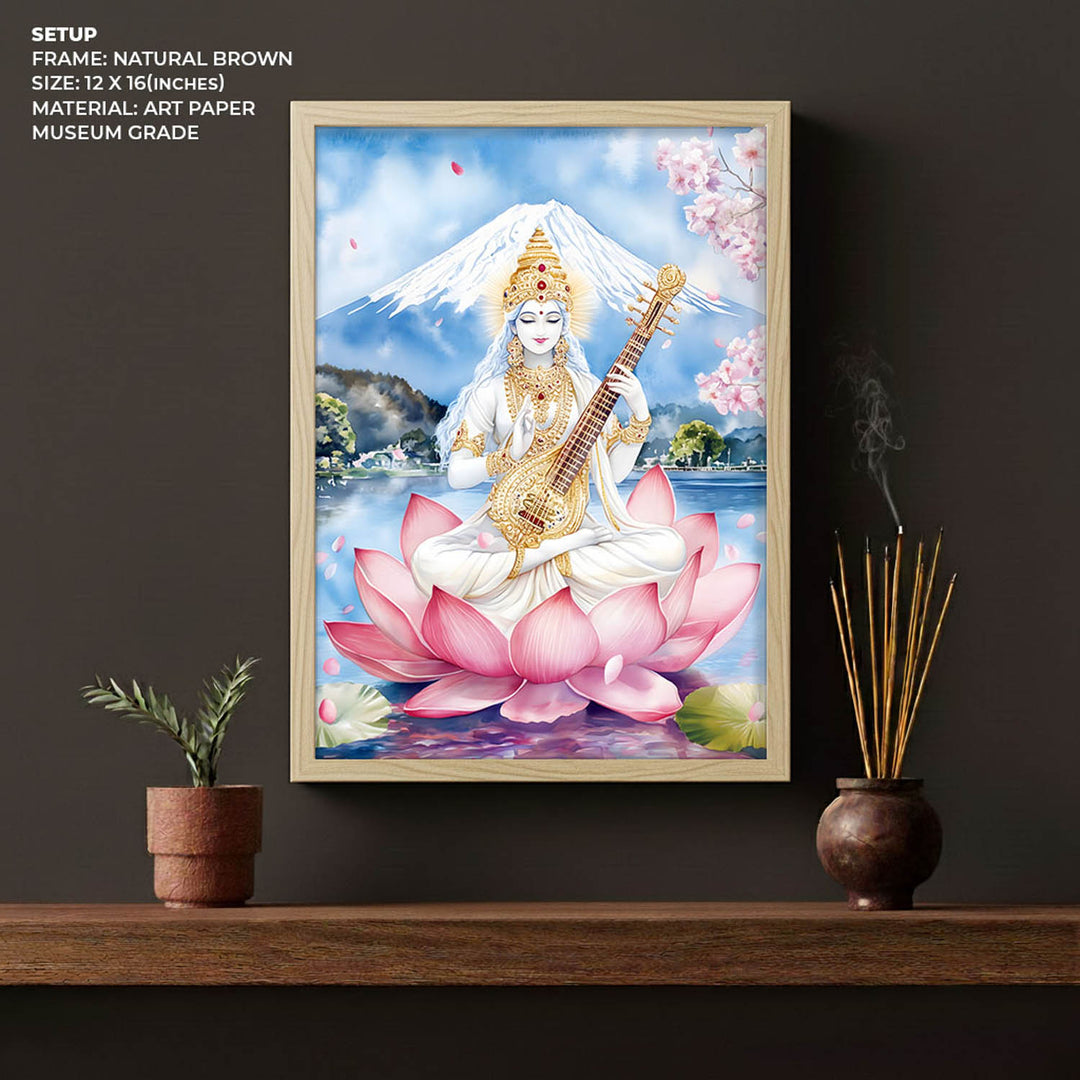 Goddess Saraswati on Lotus - Vastu Painting