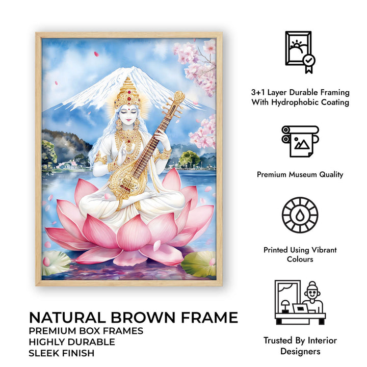 Goddess Saraswati on Lotus - Vastu Painting