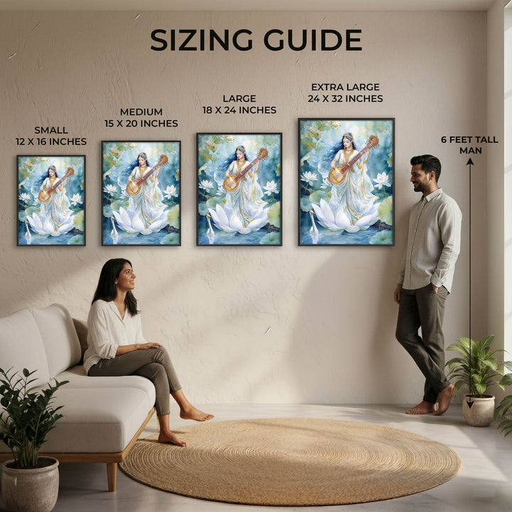 Goddess Saraswati with Swan - Vastu Painting