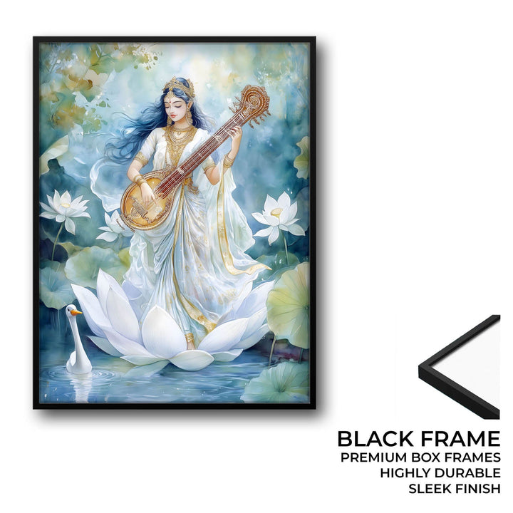 Goddess Saraswati with Swan - Vastu Painting