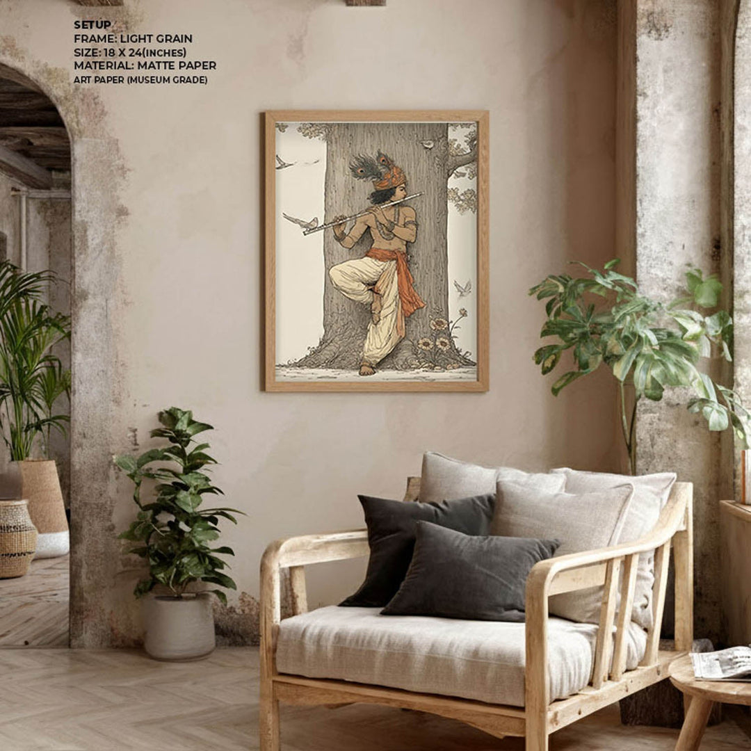 Krishna Flute Vastu Painting – Lord Krishna Wall Art