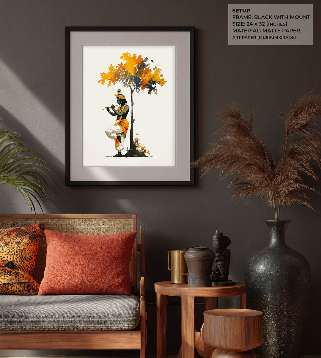 Krishna Under the Tree – Vastu Painting