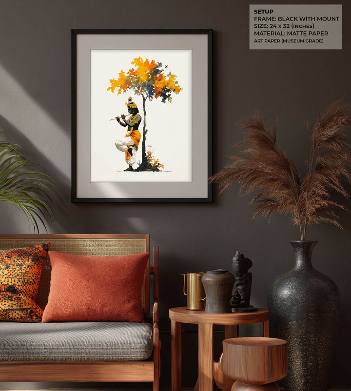 Krishna Under the Tree – Vastu Painting