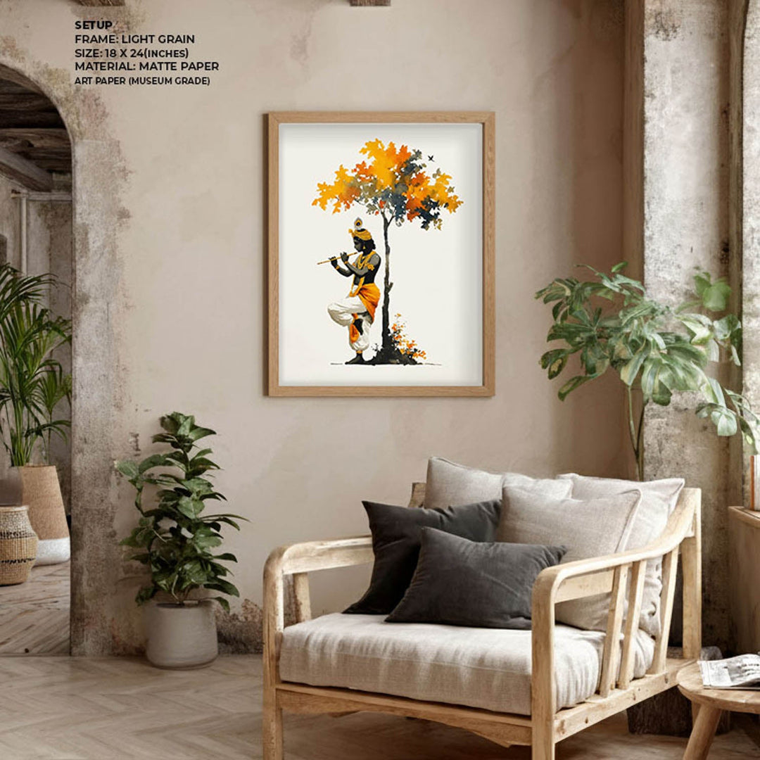 Krishna Under the Tree – Vastu Painting