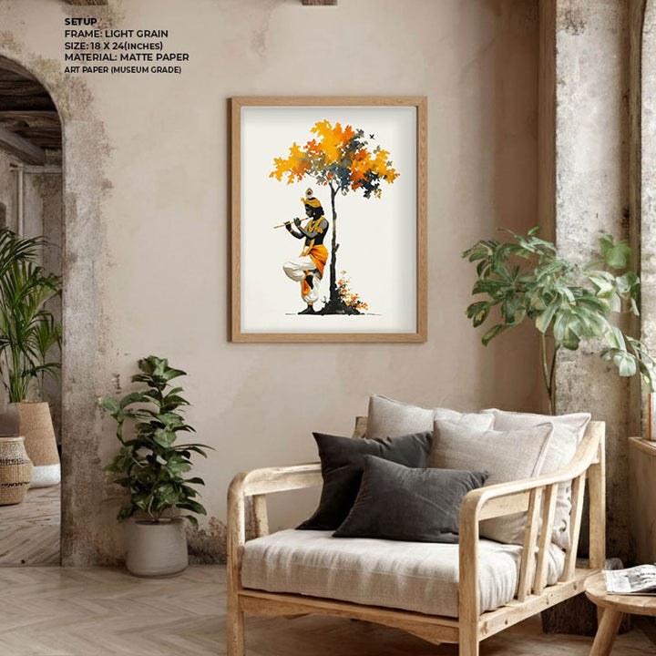 Krishna Under the Tree – Vastu Painting