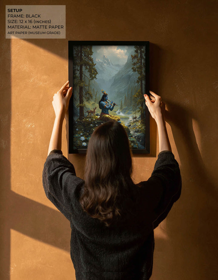 Krishna in the Valley Painting – Divine Flute