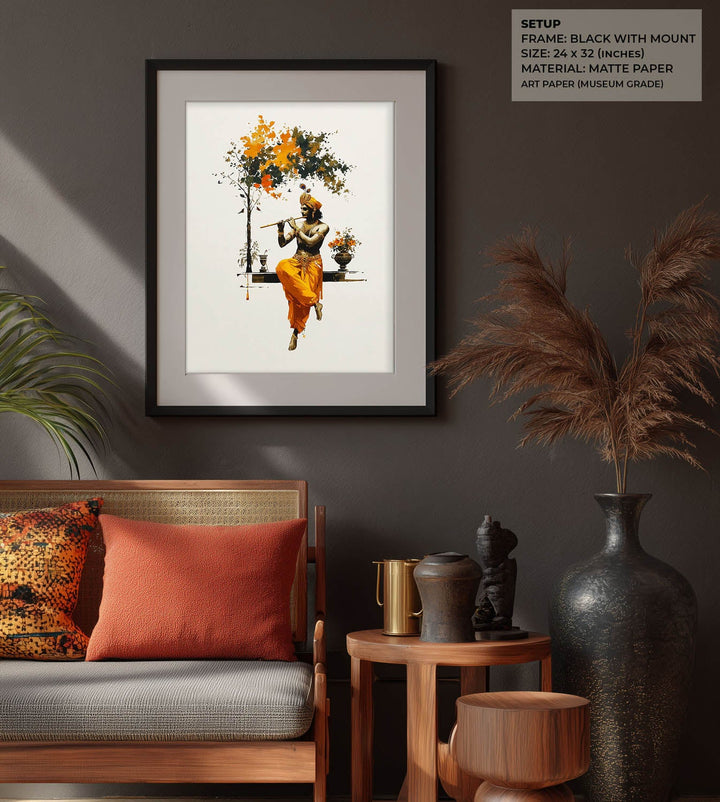 Krishna with Flute - Vastu Painting