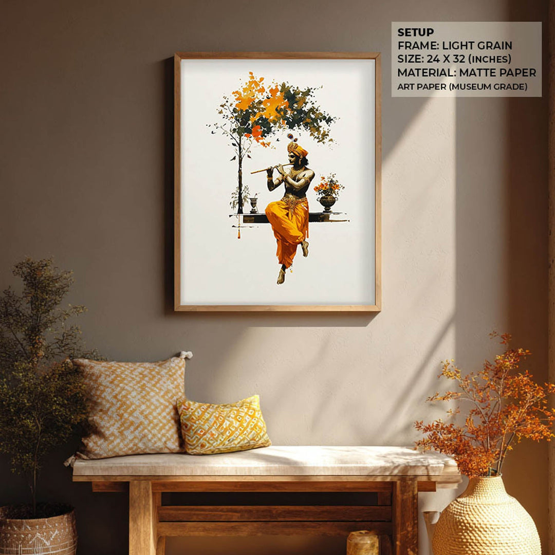 Krishna with Flute - Vastu Painting