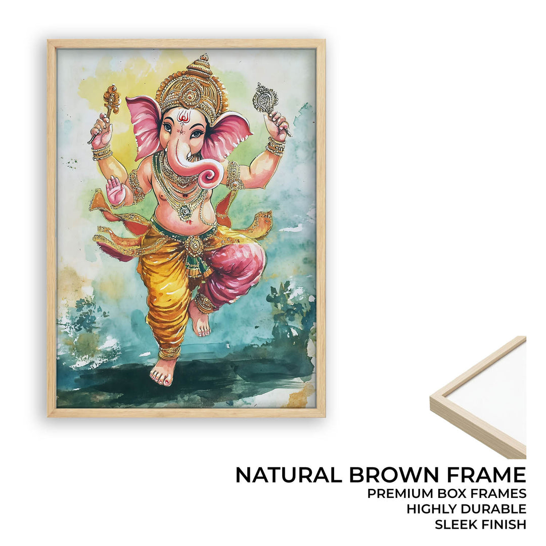 Lord Ganesh Dancing  - God Painting