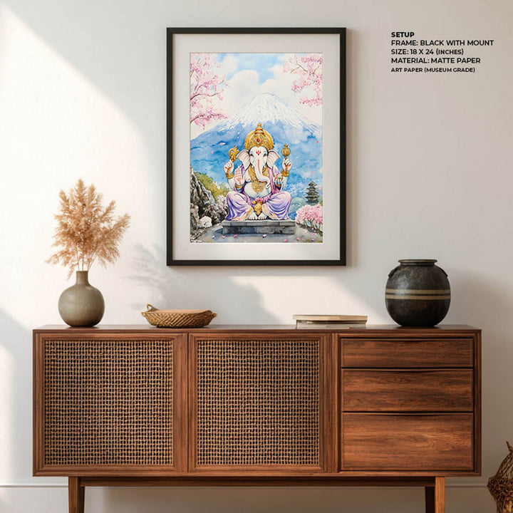 Lord Ganesha sitting in Himalaya - Vastu Painting