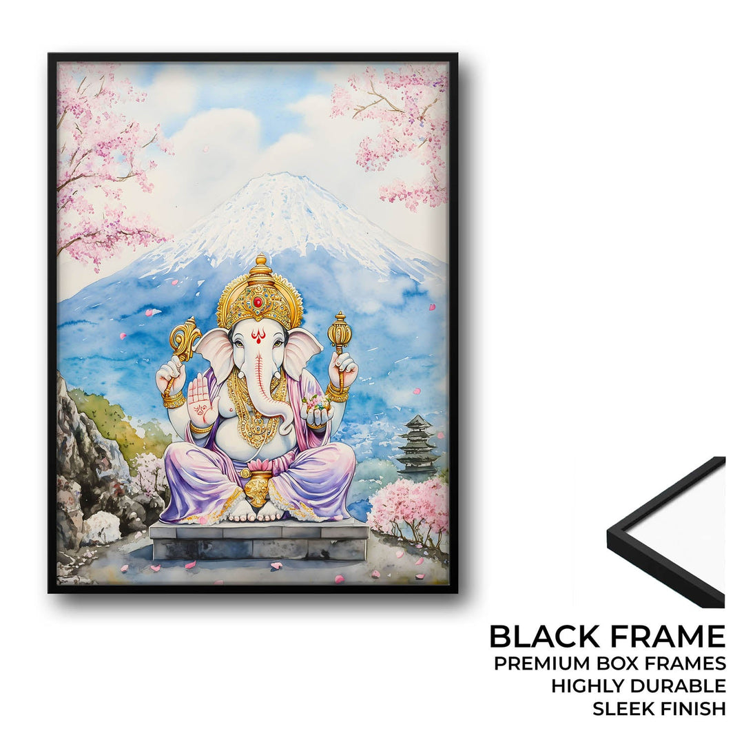 Lord Ganesha sitting in Himalaya - Vastu Painting