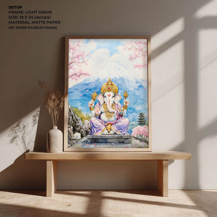 Lord Ganesha sitting in Himalaya - Vastu Painting