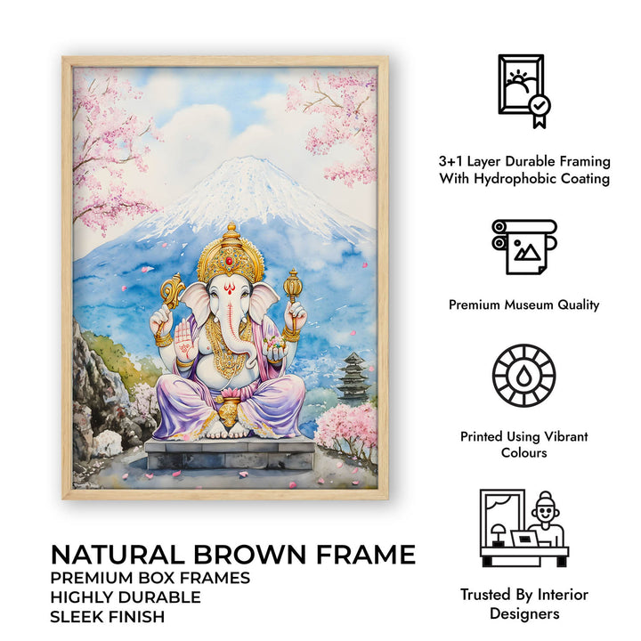 Lord Ganesha sitting in Himalaya - Vastu Painting