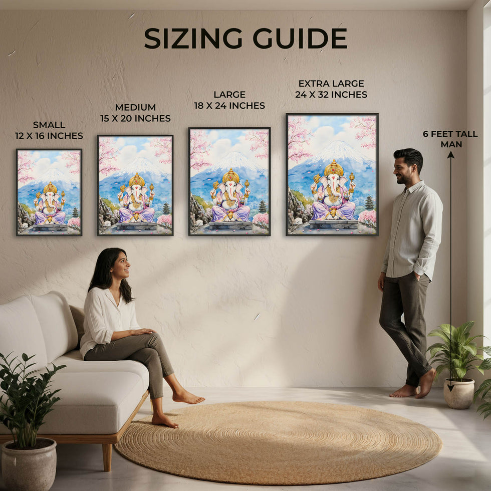 Lord Ganesha sitting in Himalaya - Vastu Painting