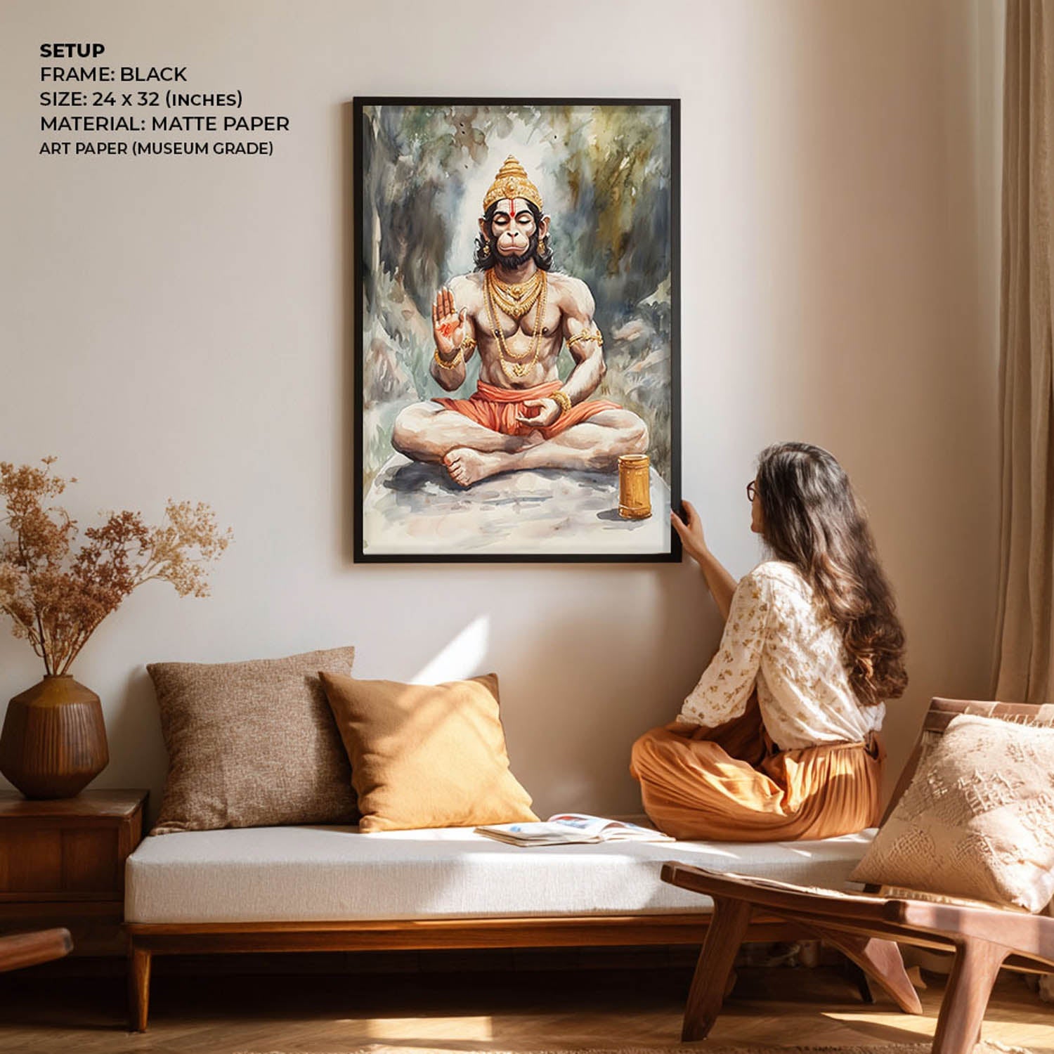 Lord Hanuman Meditating - Vastu Painting