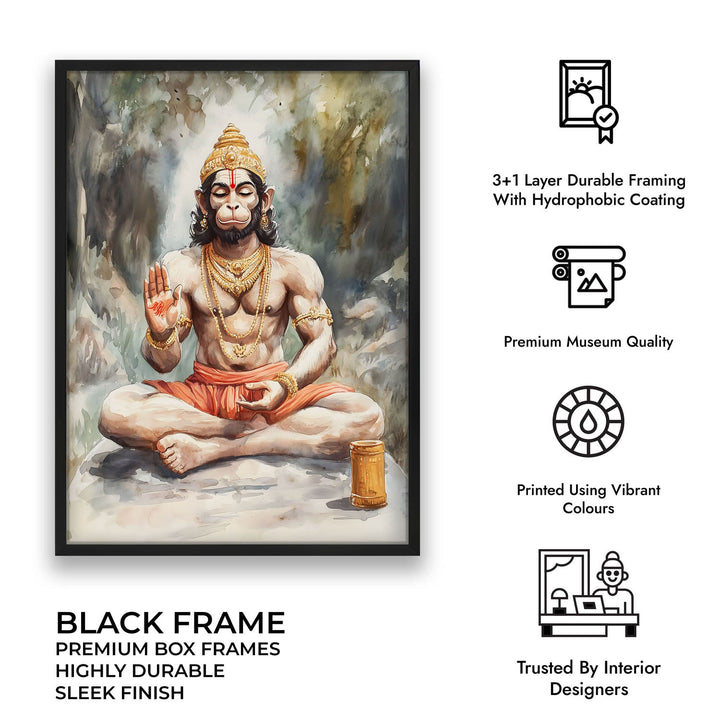 Lord Hanuman Meditating - Vastu Painting