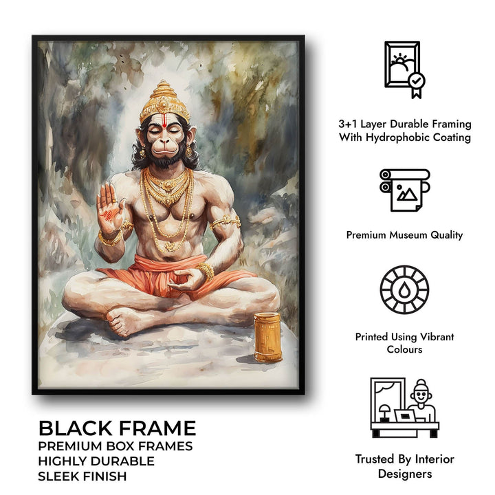 Lord Hanuman Meditating - Vastu Painting